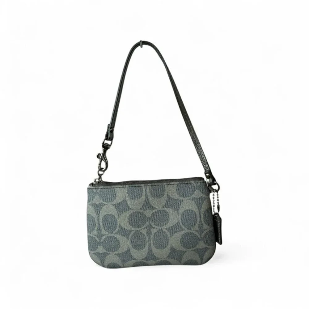 Coach Mini Signature Demi Bag/ Wristlet in Pewter Gray